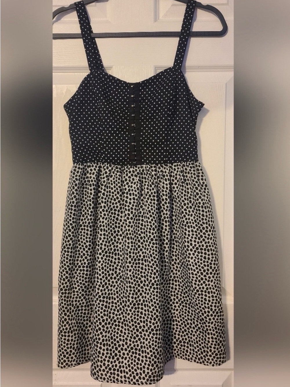 xhilaration Black/white Polka Dot Mini dress, Pockets, Size M